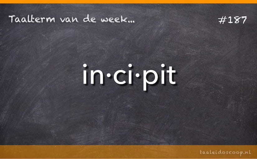 Taalterm: Incipit