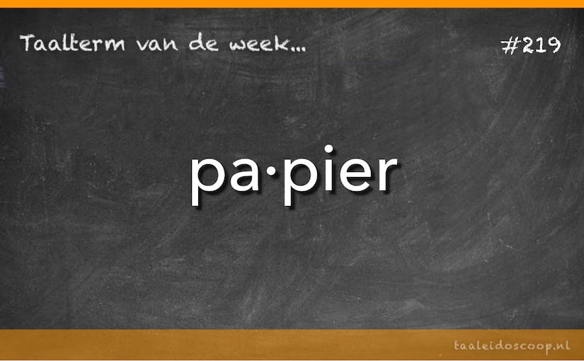 Taalterm: Papier
