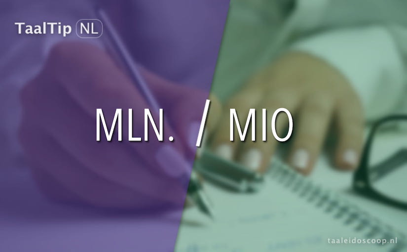 Mln. vs.&nbsp;mio